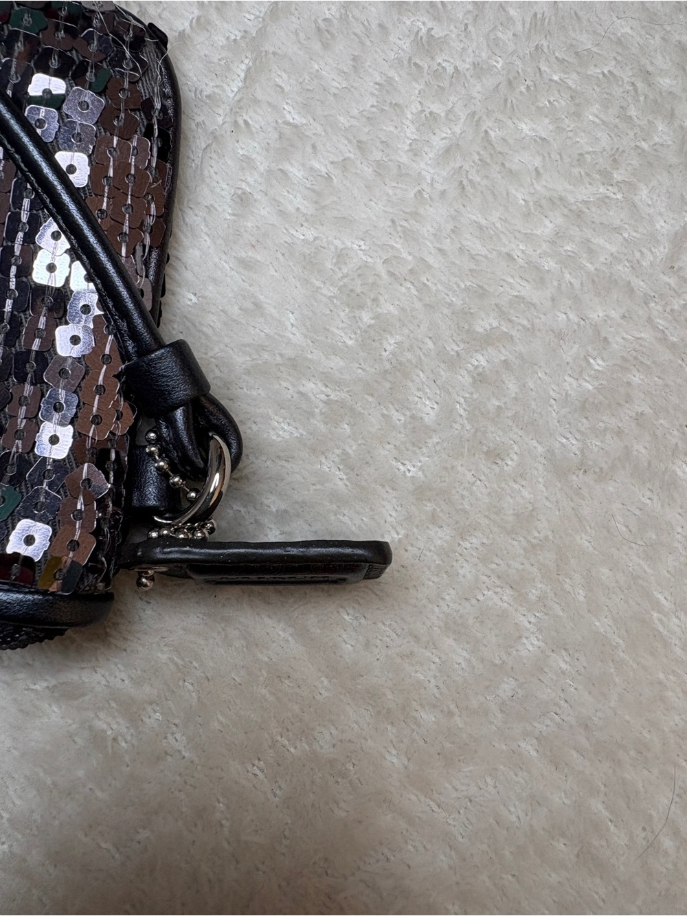 Coach Poppy Sequin Wristlet Clutch in Black - Picture 4 of 12